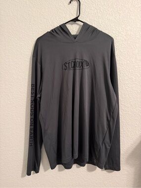 St. Croix Men's Charcoal Hooded Long-Sleeve Performance Shirt